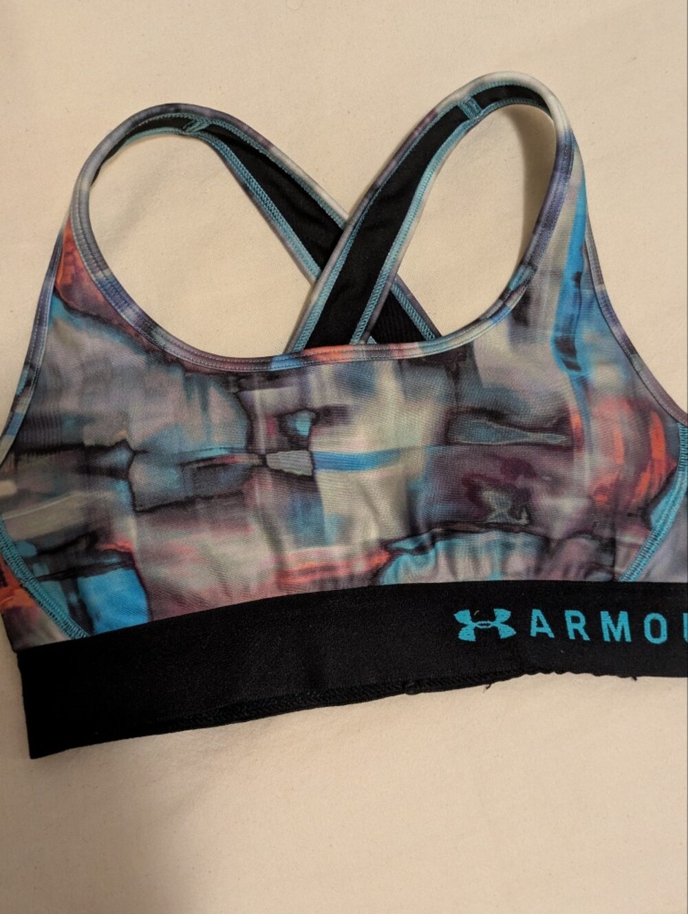 Under Armour Multicolor Abstract Print Sports Bra - Size xS